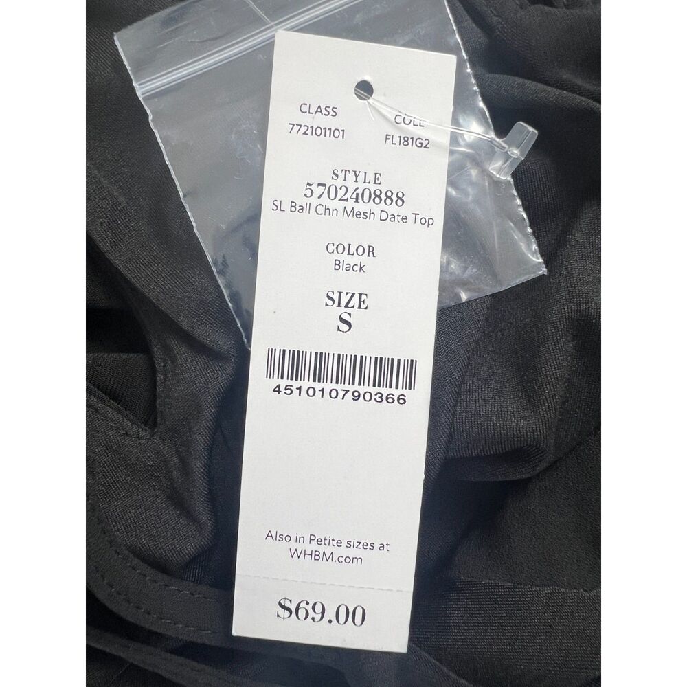 White House Black Market Ball Chain Mesh Date Top Sleeveless Women's S - NWT - Picture 8 of 12
